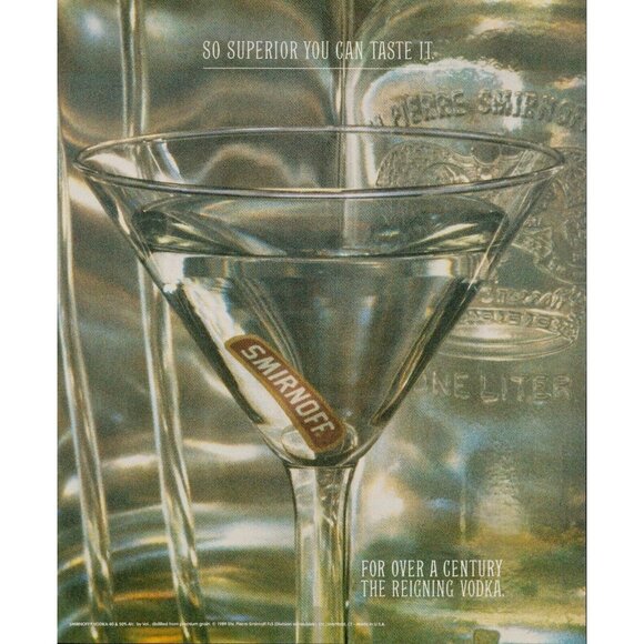 1989 Smirnoff Vodka Vintage Print Ad (L9) - Picture 1 of 3